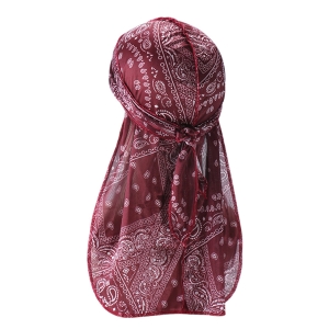 Durag czapka piracka męska turban chusta na głowę, dla mężczyzn i kobiet UV Bordo