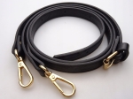 Pasek ucho do torebki czarny 15 mm z karabińczykami złotymi 108 - 124 790597