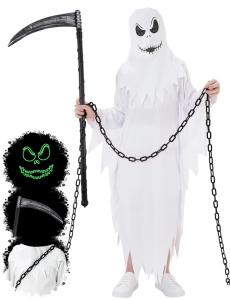 Kostium ducha Ghost White Boo Party dla dzieci G049S