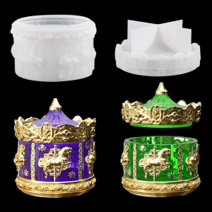 Forma foremka silikonowa do żywic - cukiernica, kryształ z pokrywką.