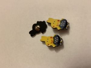 Guziki dla dzieci 2szt. króliczek żółty 20mm. 