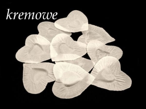 Płatki róż serduszka ( opak. ) KREMOWE