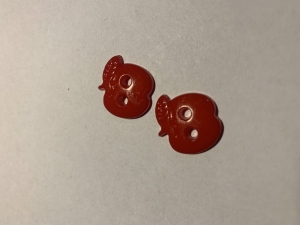 Guziki dla dzieci 5szt. jabłuszko czerwone 20mm.