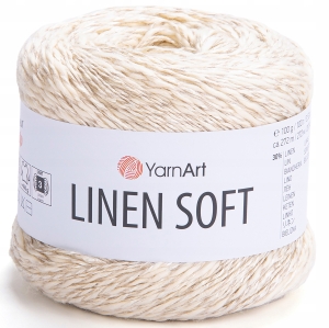 Włóczka YarnArt Linen Soft / 100 g / len wiskoza bawełna / 7302 / ecru