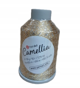  Camellia New kordonek metalizowany 419 jasne złoto YarnArt 50g