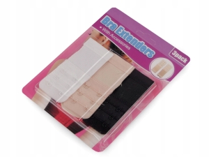 Przedłużka, zapięcie, haftki dwurzędowe zestaw 3szt. mix koloru elastyczne 930554