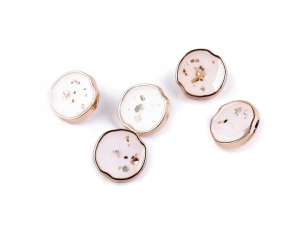 Metalowe guziki nawlekane kształt okrągły 23 mm biały 5 szt. 120784 "36" 