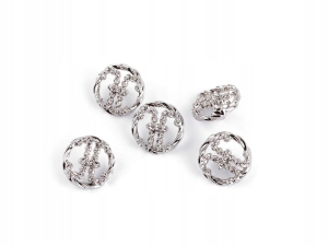 Guziki metalowe okrągłe 20mm srebrne 5szt  120785