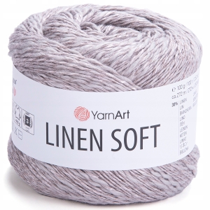 Włóczka YarnArt Linen Soft / 100 g / len wiskoza bawełna / 7307 / szarobeżowy