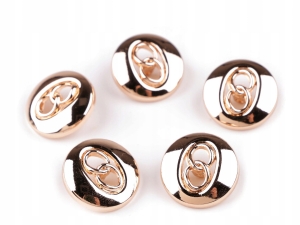 Metalowe guziki nawlekane kształt okrągły fi 17,9 mm złoty 5 szt. 120783 (1)