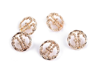 Guziki metalowe okrągłe 20mm złote 5szt  120785