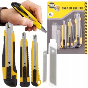 Zestaw noży z odłamywanym ostrzem do tapet 26 elementów