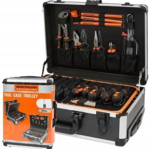 Walizka profesjonalna mobilna 104 narzędzia rączka kółka Werckmann 46 cm
