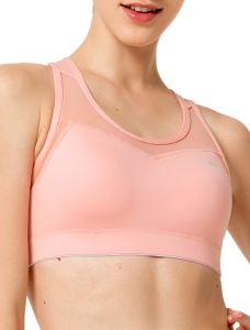 BIUSTONOSZ SPORTOWY YVETTE USZTYWNIANY różowy 4XL - ramiączka skrzyżowane.