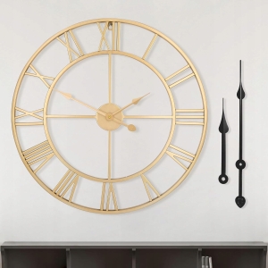 HAITANG Zegar ścienny do dekoracji salonu, 47 cm ZŁOTY