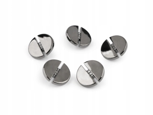Metalowe guziki 17,9 mm czarne srebrno 5 szt. 120796