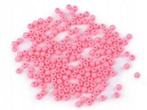 Koraliki plastikowe Color 4 mm RÓŻOWY 20 gr