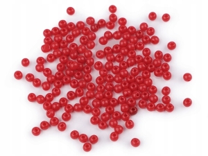 Koraliki plastikowe Color 4 mm CZERWONE 20 gr