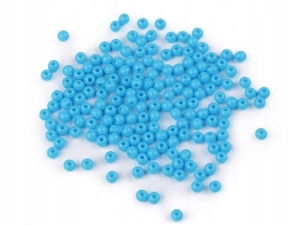 Koraliki plastikowe Color 4 mm NIEBIESKI LAZUR 20 gr