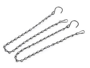 Łańcuszek metalowy do zawieszenia dekoracji, kwietnika 50 cm 2 szt CZARNY