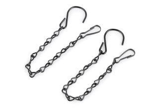 Łańcuszek metalowy do zawieszenia dekoracji, kwietnika 25 cm 2 szt CZARNY