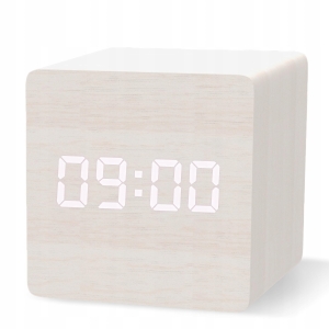 AboveClock budzik cyfrowy LED funkcja drzemki USB BIAŁE