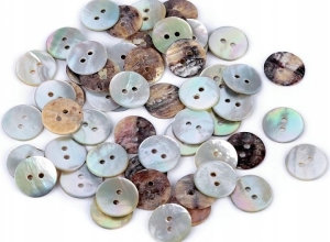 Guziki nawlekane kształt okrągły fi 18 mm wielokolorowy 5 szt.