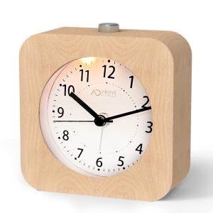 Zegar budzik aboveClock 10cm drewniany analogowy budzik podróżny
