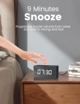 Zegar budzik aboveClock cyfrowy ładowany przez USB LED 3 alarmy CZARNY