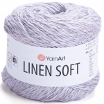 Włóczka YarnArt Linen Soft / 100 g / len wiskoza bawełna / 7320 / szara