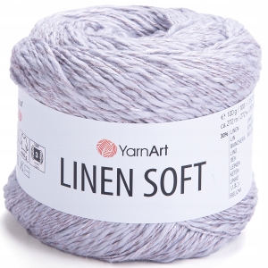 Włóczka YarnArt Linen Soft / 100 g / len wiskoza bawełna / 7320 / szara