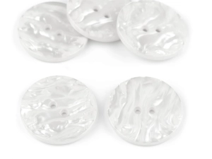  Plastikowe guziki nawlekane okrągły fi 38,1 mm biały 1 szt. 110697