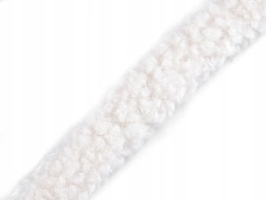 Lamówka / lampas okrągły imitacja baranka 3,5 cm BIAŁY 1 mb 520384