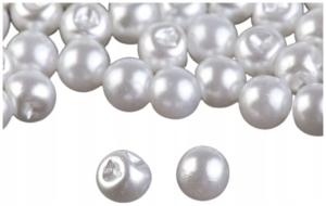 Guzik perełka 8 mm białe perłowe 20 szt 120389