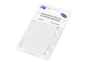 Łaty do naprasowania 7,6 × 4,9 cm białe – 10 sztuk 900315