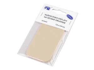 Łaty do naprasowania 7,6 × 4,9 cm jasny beż – 10 sztuk 900315