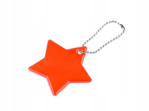 Przywieszka odblaskowa gwiazdka pomarańcz 5,5 cm 940595