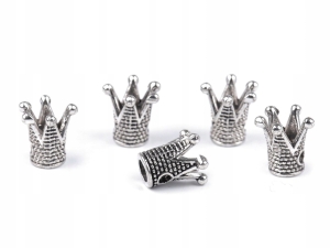 Korona metalowa do przyszycia 10x10 mm 5 szt 360822