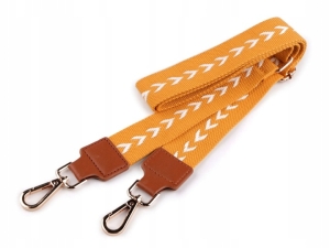 Ucho do torby z karabińczykami 3,8 cm musztardowe 930432