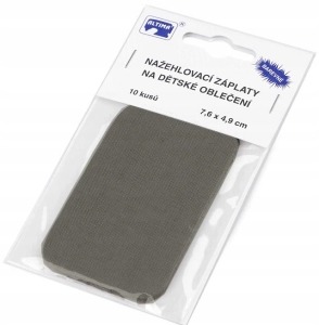 Łaty do naprasowania 7,6 × 4,9 cm szara – 10 sztuk 900315