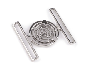 Zapięcie metalowe / klamra otwór do przewlekania 50 mm 930662 srebrna