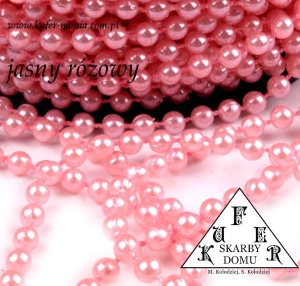 Perełki na sznurku Fi 5 ( 1 mb ) RÓŻOWE