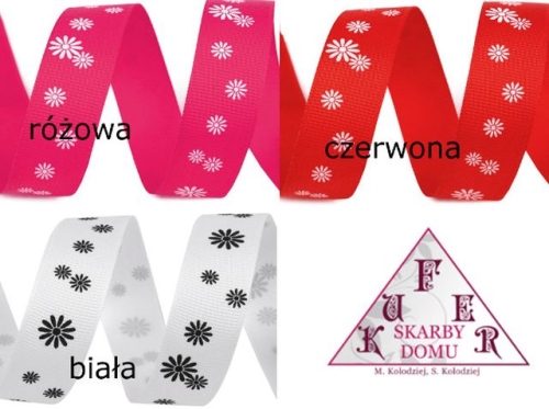 taśma rypsowa w kwiatki