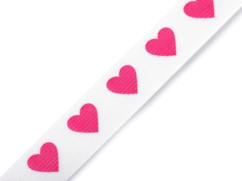 gumy kolorowe oraz z nadrukiem w różowe serduszka dostępna w hurtowni pasmanterii w Szczecinie na ulicy Włościańskiej lub na sklepie internetowym www.kufer-monia.com.pl