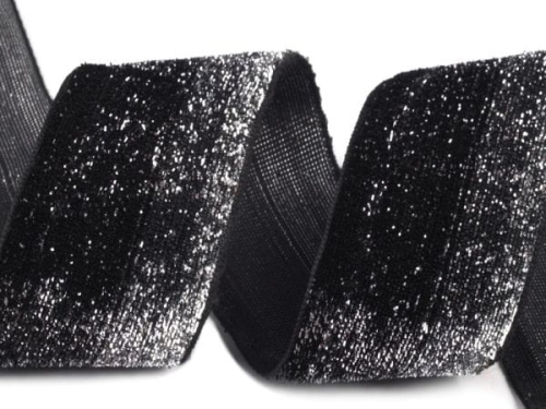 aksamitka z lureksem w kolorze czarnym 40 mm