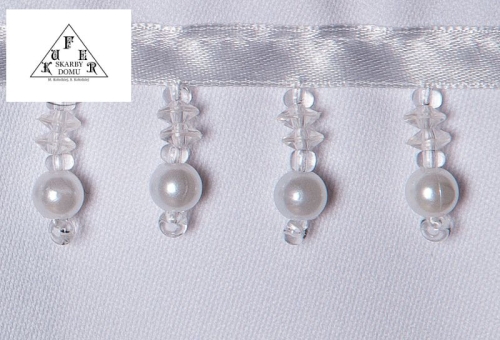 tasma z koralikami i perełkami do firan